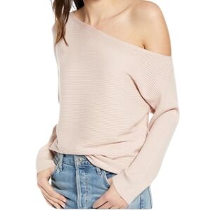 NWT Treasure‎ & Bond Ribbed One Shoulder Pull Over Sweater Blush Size XXS